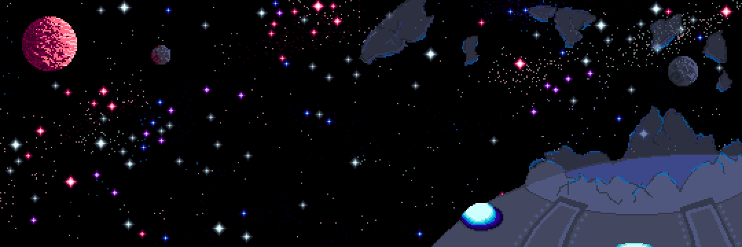 pixel art background picture: spaceship crash